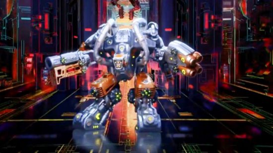 Cyberpunk 2077 meets Slay the Spire in new Steam game: An armed sci-fi robot from Into the Grid.