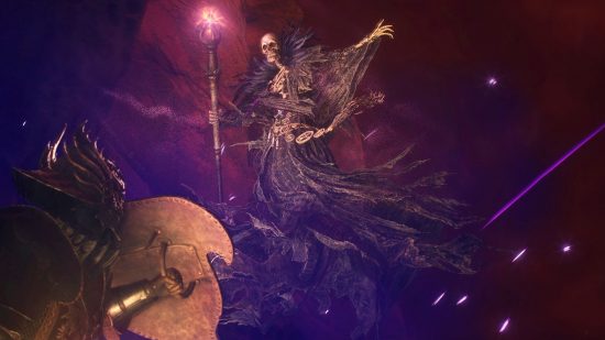 A ghostly skeleton, the Wight, floats above a player in Dragon's Dogma 2.