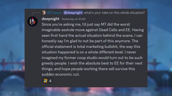 A Dead Cells fejlesztés véget ért: Discord bejegyzés