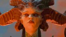 Diablo 4 Season 3 campfire chat: A demonic woman with horns from Diablo 4.
