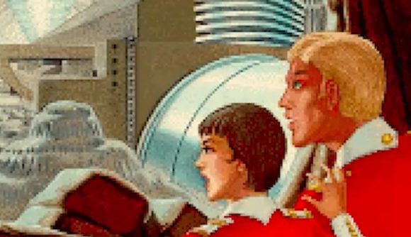 Classic space game Steam launch: A man and woman in futuristic clothing from Free Stars: The Ur-Quan Masters.