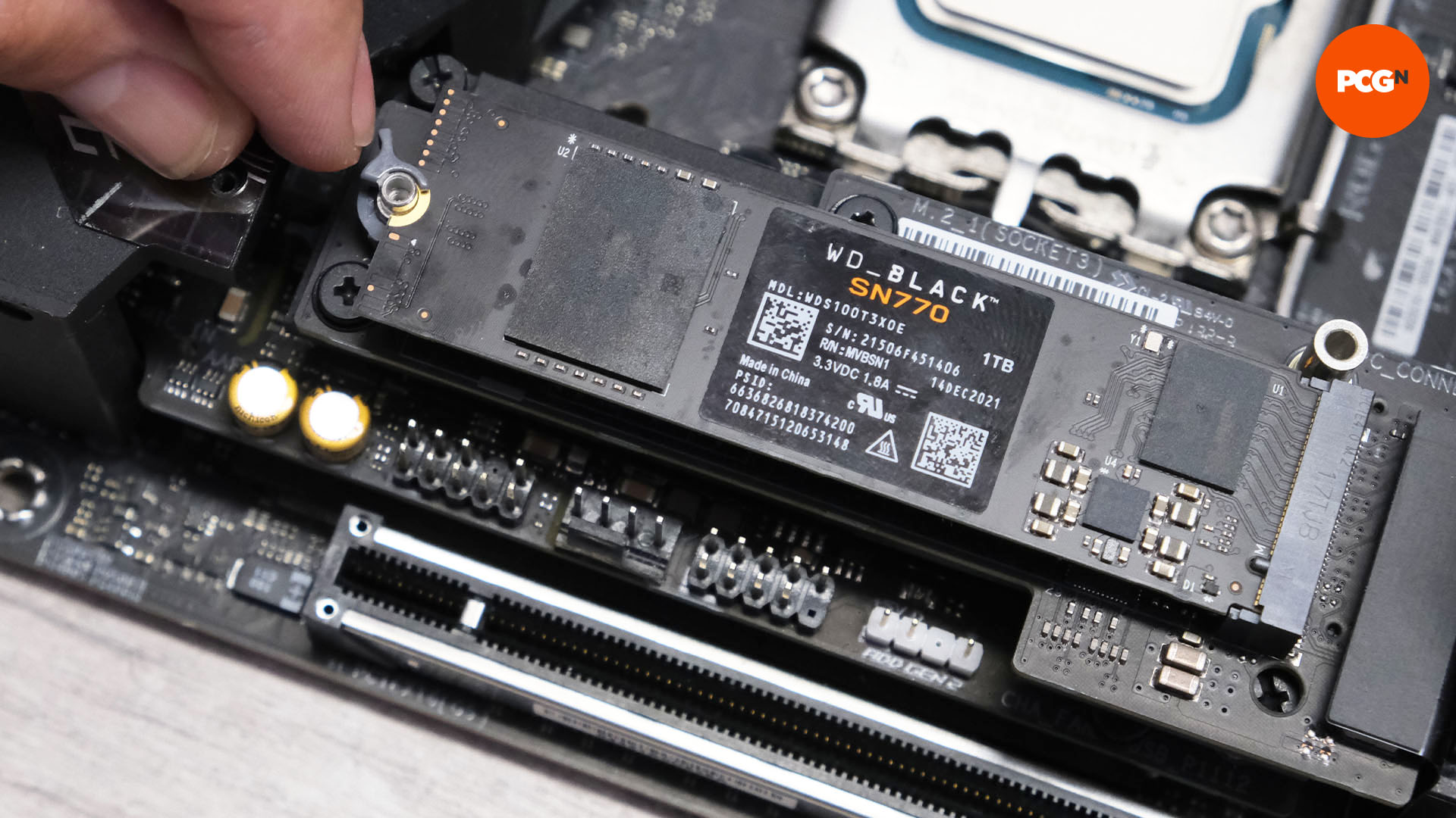 How to build a gaming PC: M.2 SSD secured with Asus Q-Latch