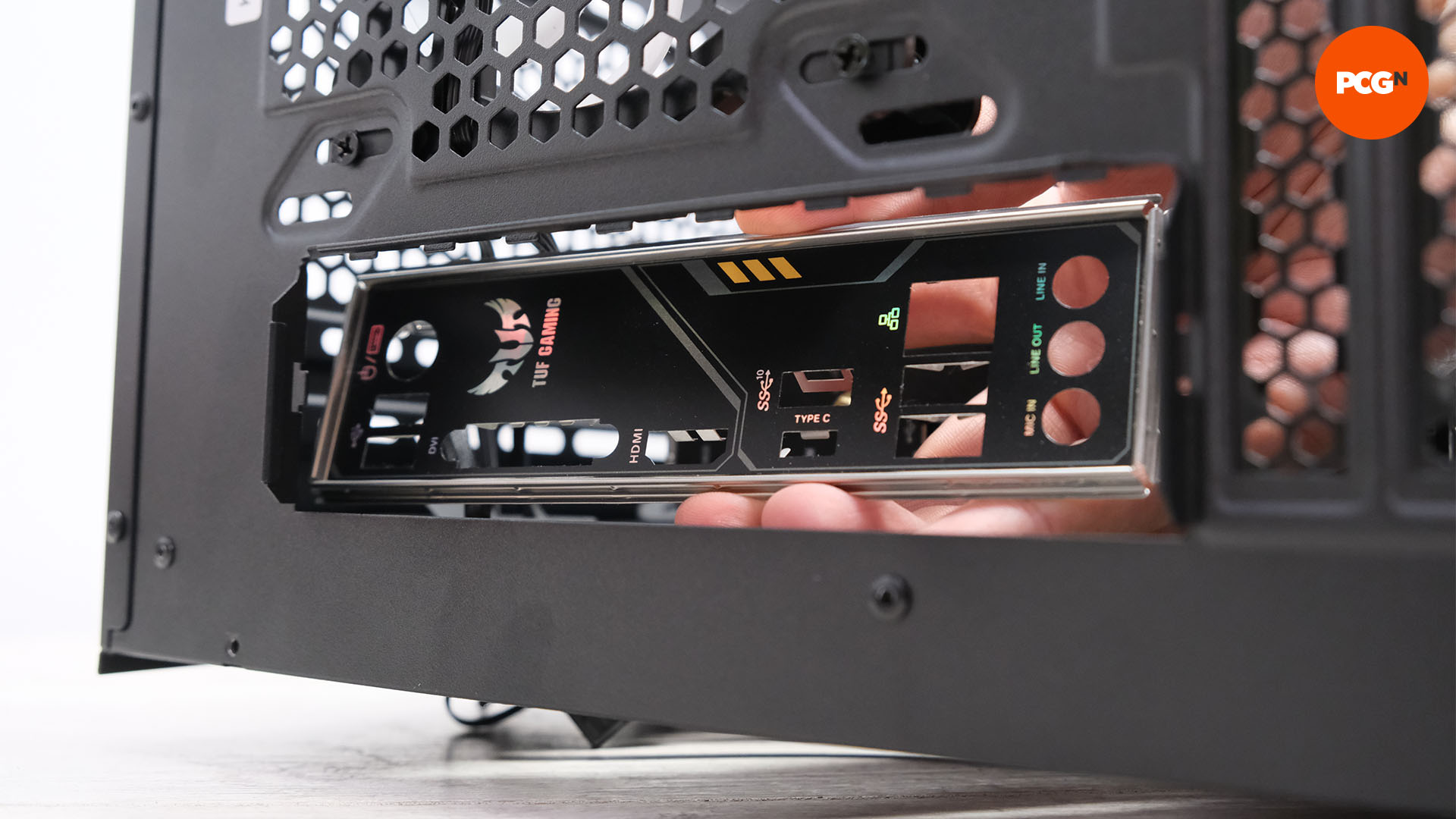 How to build a gaming PC: Fit motherboard I/O plate to case