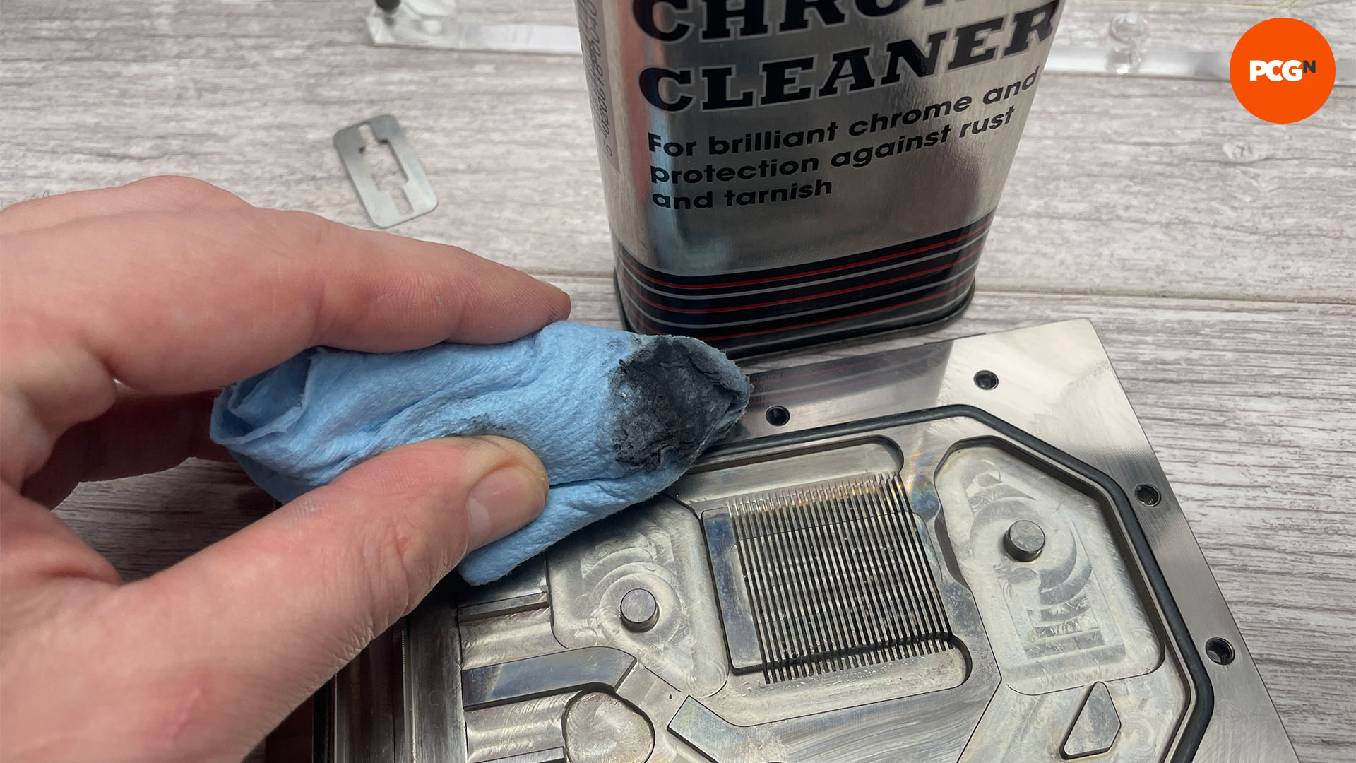 How to clean a waterblock: Use metal polish