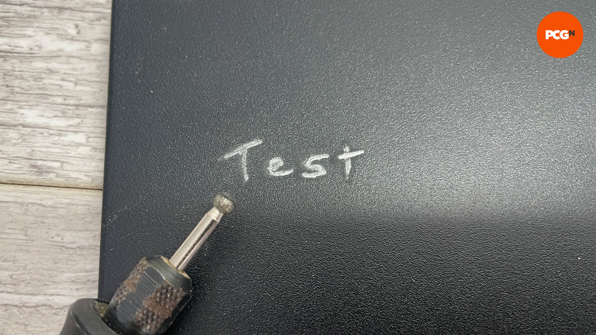 How to engrave your PC case: Engraving test on hidden section