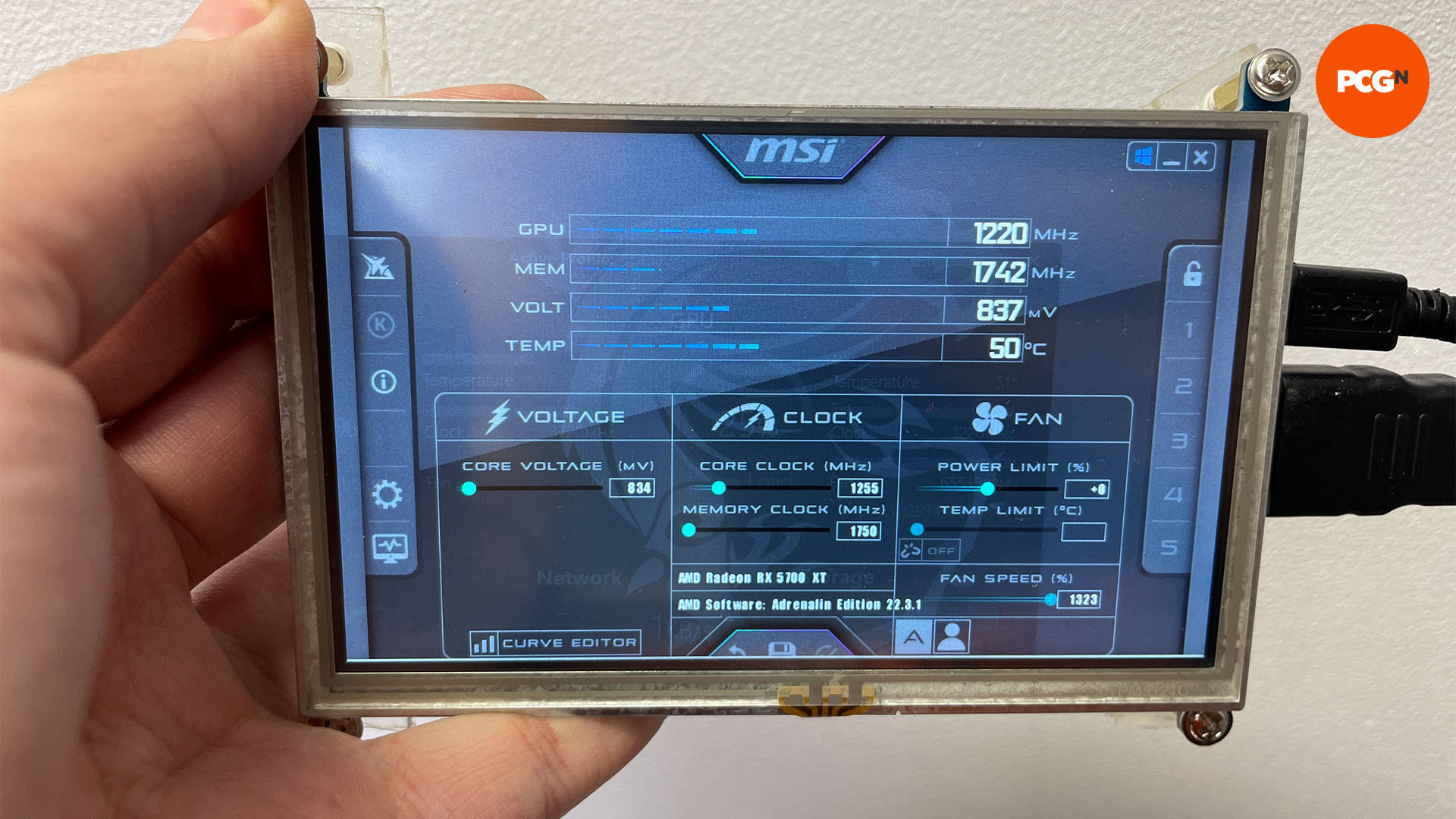 How to fit a screen in your PC case: MSI Afterburner on 5-inch screen
