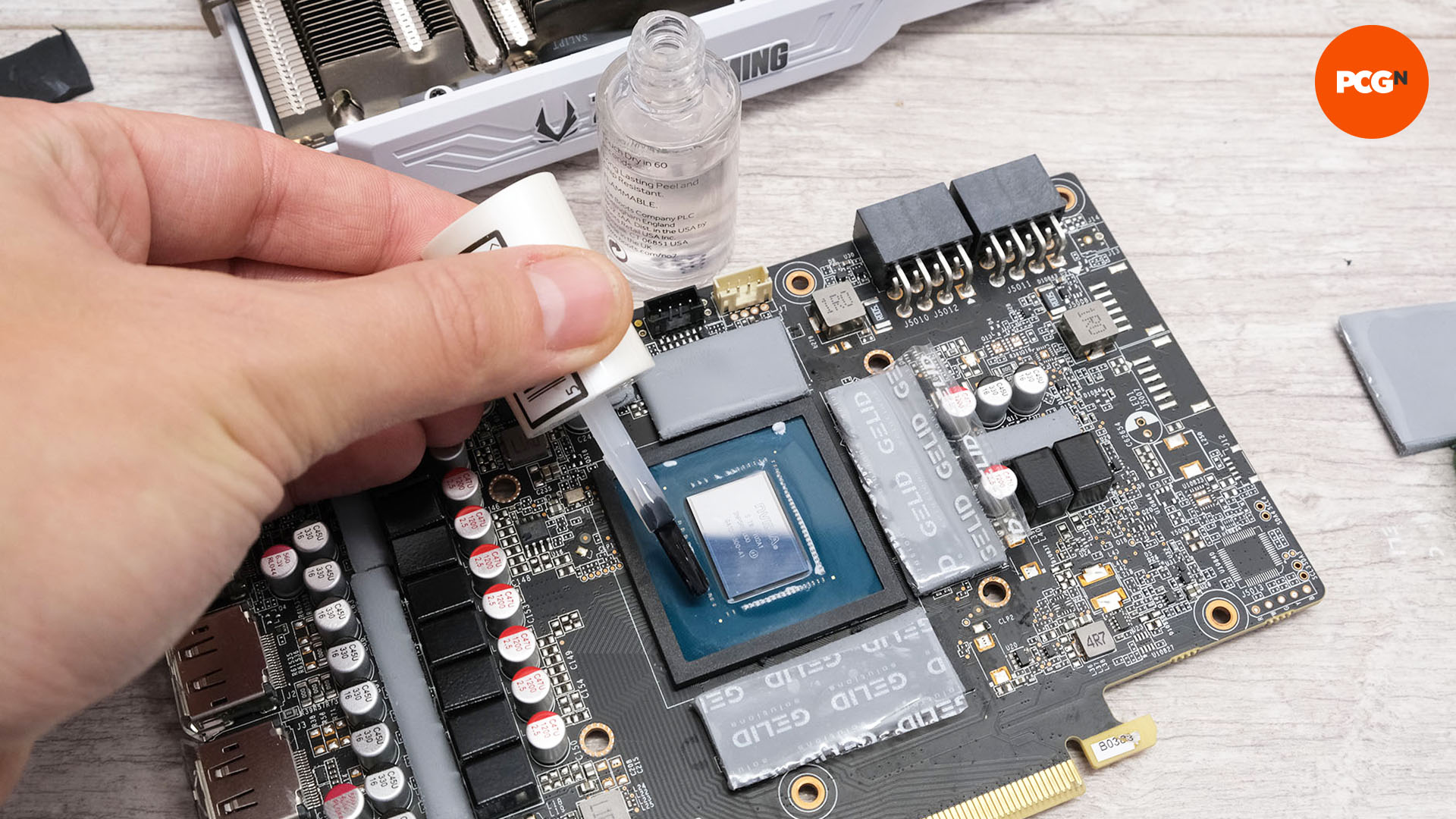 How to lower GPU temp: Apply nail varnish to graphics card