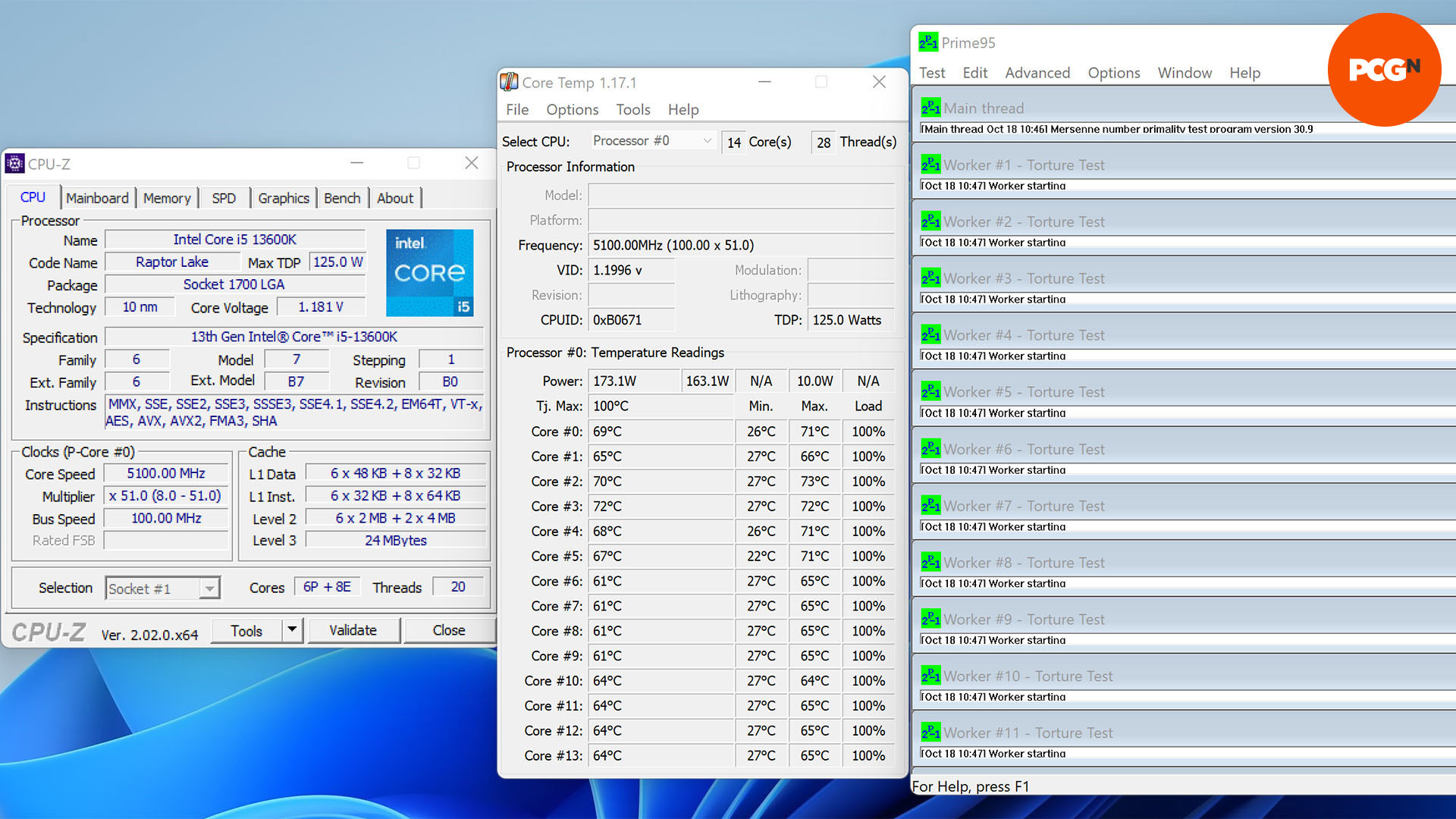 How to overclock a Core i5-13600K: Stress test with Prime95