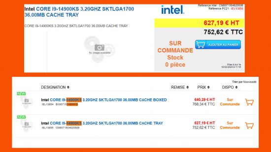 intel core i9 14900ks price leak screenshots