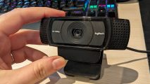The Logitech C920 HD Pro webcam on a desk