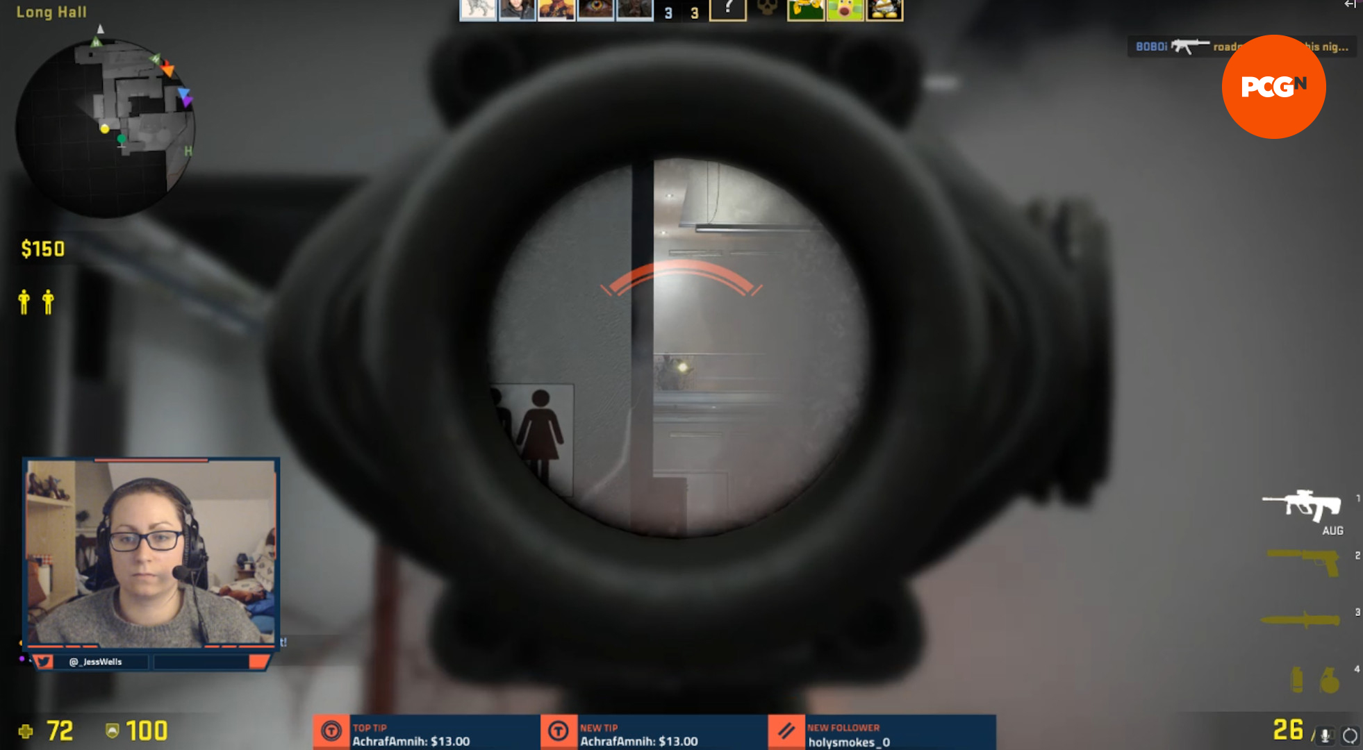 View of the Logitech C920 HD Pro webcam in a PC game