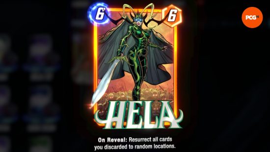Hela, one of the new cards that makes up the best Marvel Snap decks right now.