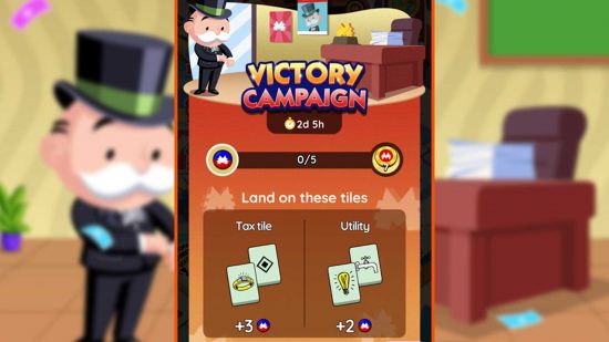 The Monopoly Go Victory Campaign rewards screen.