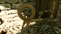 A simple spinning wheel in Nightingale, used to make twine.