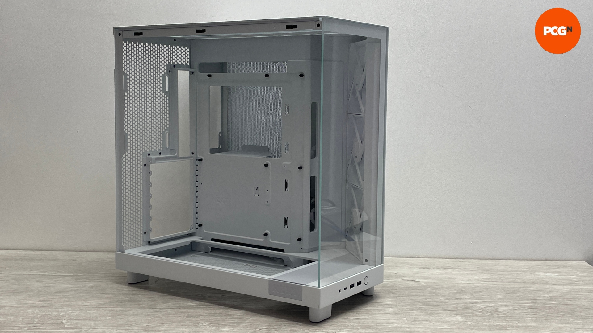 NZXT H6 Flow review image showing the case standing empty.