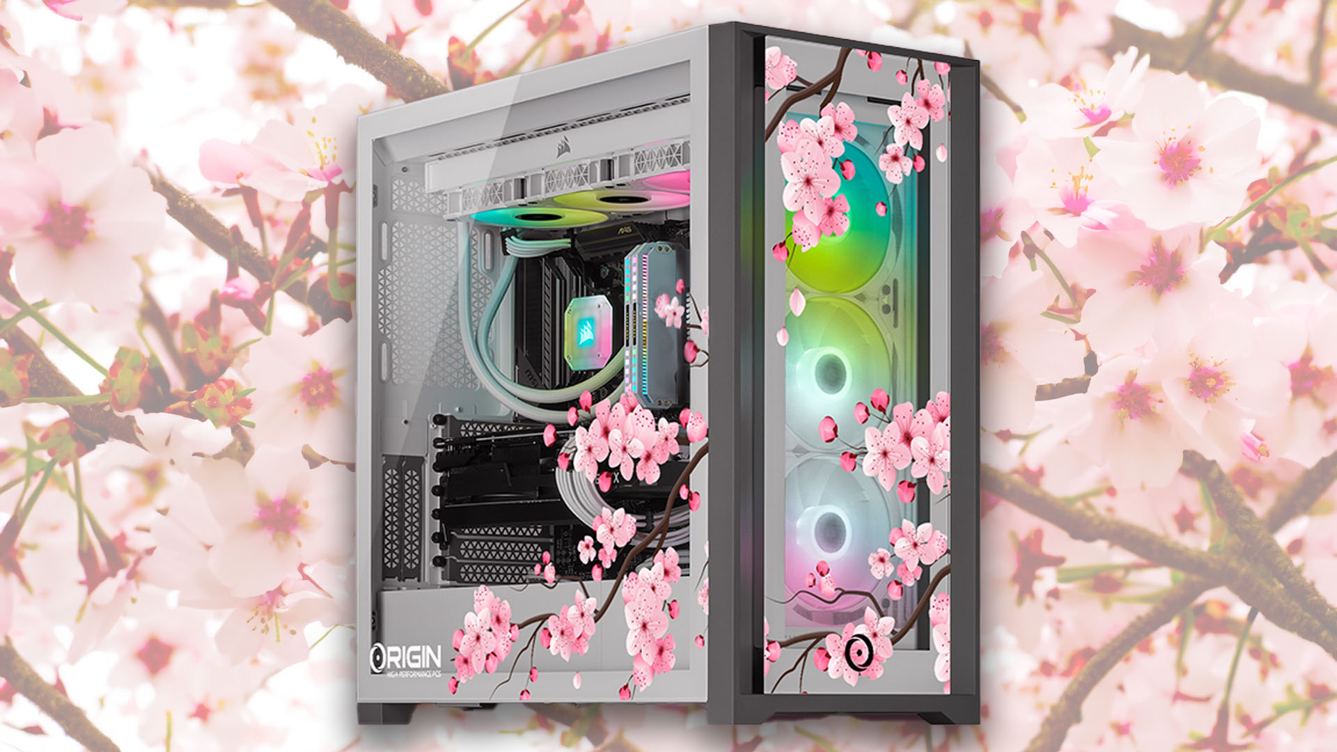 We love this cherry blossom gaming PC from Origin