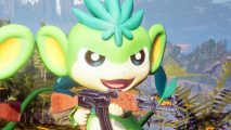 A green monkey creature grins wildly holding an AK47 rifle
