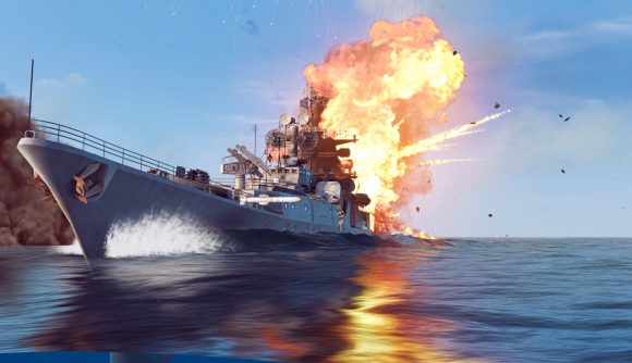 Sea Power Steam RTS game: A huge battleship from RTS and simulation game Sea Power Naval Combat in the Missile Age