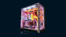 A white and orange Star Wars gaming PC which is based on BB8