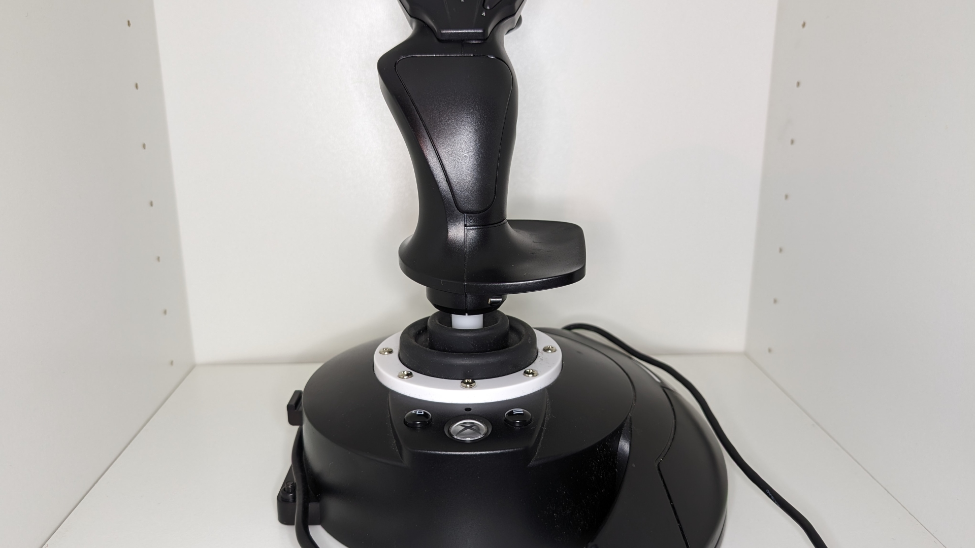 Thrustmaster Hotas flight stick review image showing the joystick alone.
