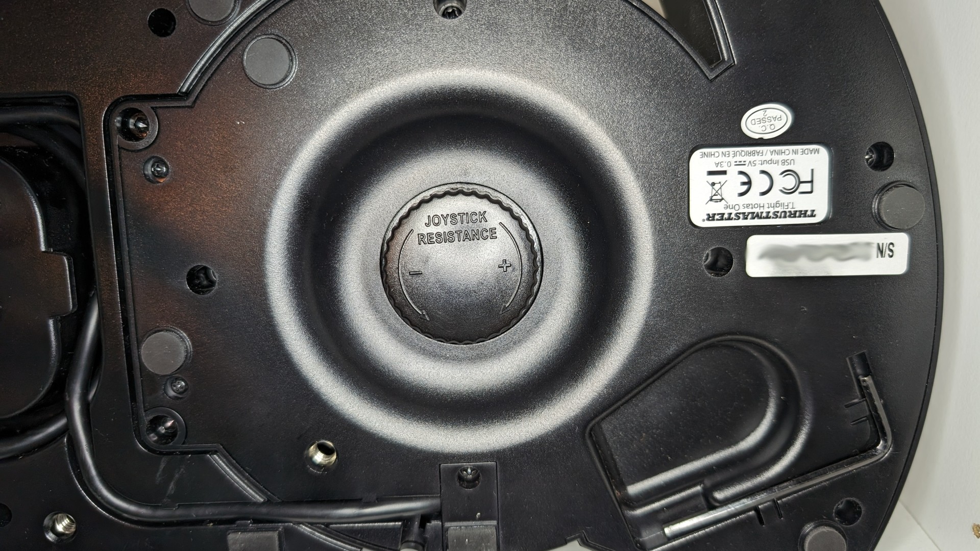 Thrustmaster HOTAS review image showing the joystick resistance portion of the controller.