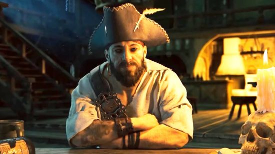 Tortuga: A Pirate's Tale launch date: A bearded pirate from Tortuga: A Pirate's Tale.