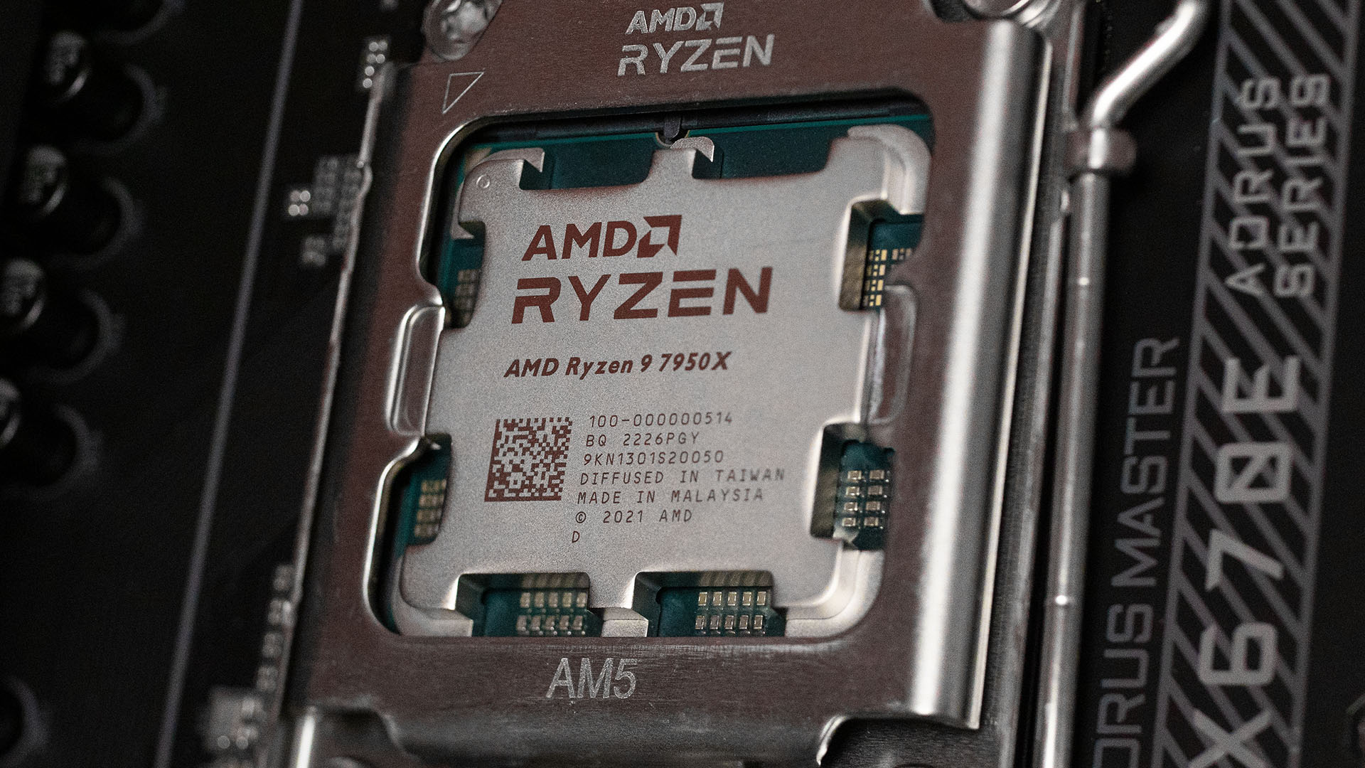AMD Ryzen 9 7950X review: CPU installed in motherboard