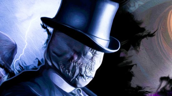Back 4 Blood style horror FPS launch date: A monstrous man in a top hat, from Sker Ritual.