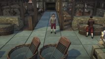 A character stands amongst a building in the Brighter Shores gameplay trailer from the creator of RuneScape