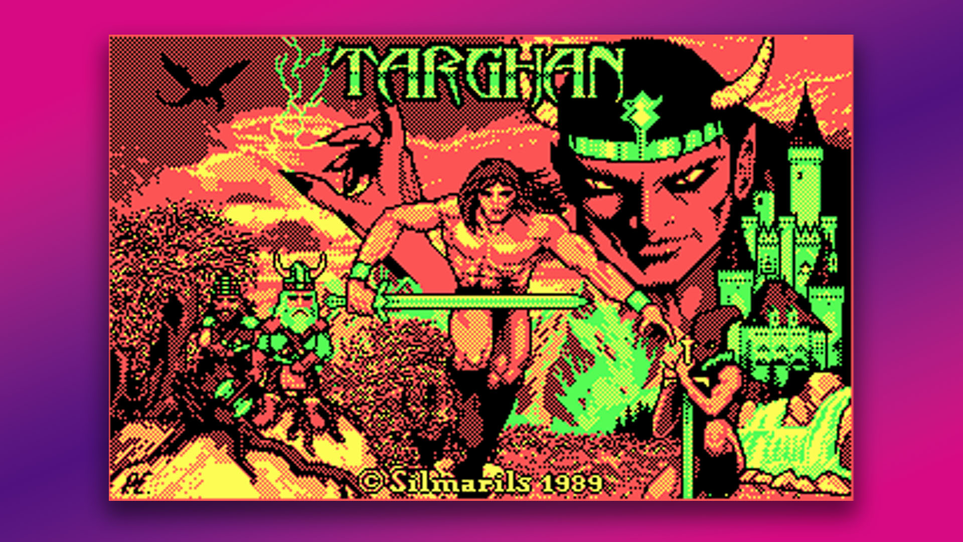 CGA graphics: Targhan loading screenshot - BIOS mode 4, palette 0, high intensity