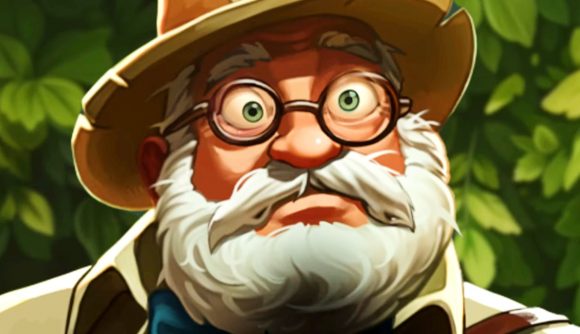 Untraveled Lands Chantico - A bearded explorer with circular glasses looks on in wide-eyed worry.