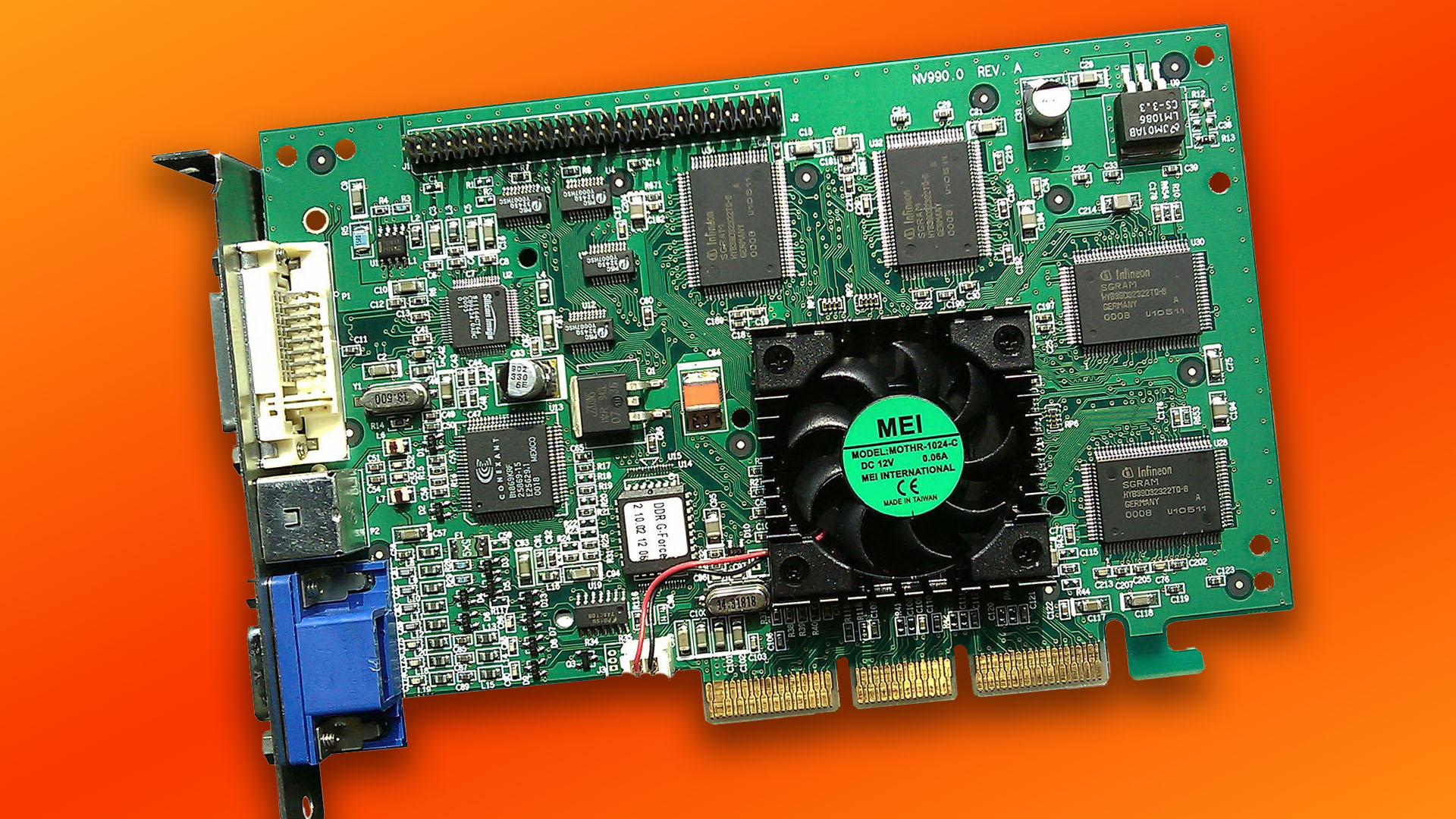 Nvidia GeForce 256: VisionTek GeForce 256 AGP graphics card with SDR memory