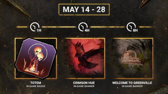 The three DBD Twitch Drops available in May 2024.