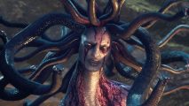 Dragon's Dogma 2 multiple save files: Medusa flails black serpentine hair with red eyes