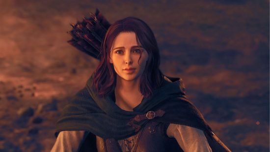 Dragon's Dogma 2 romance: a woman with long hair and a quiver full of arrows.