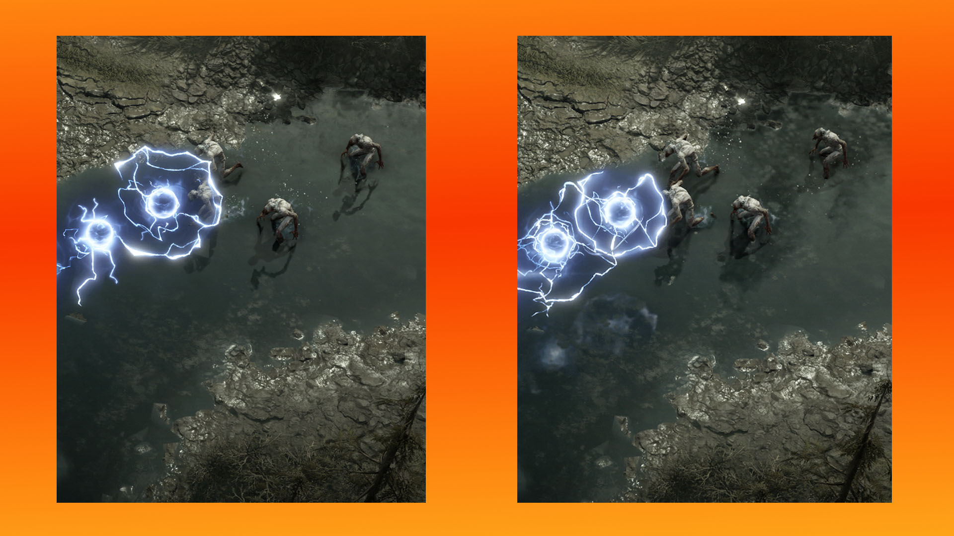 Reflejos de trazado de rayos de Diablo 4 en el agua
