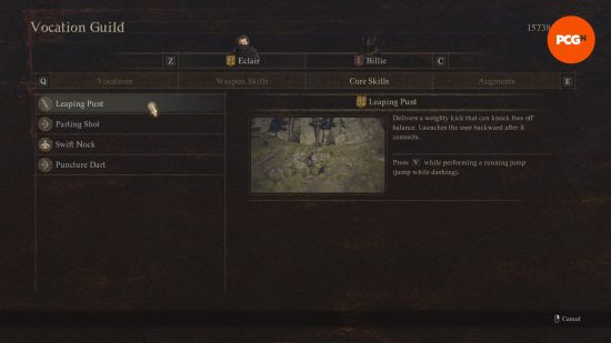 Dragon's Dogma 2 Archer skills: a menu showing the abilities of an archer in the game Dragon's Dogma 2.