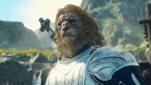 Dragon's Dogma 2 claw them into shape: a beastren in plated armor needs your help