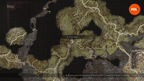 Trevo Mine's location on the map is where you unlock the Dragon's Dogma 2 Sorcerer.