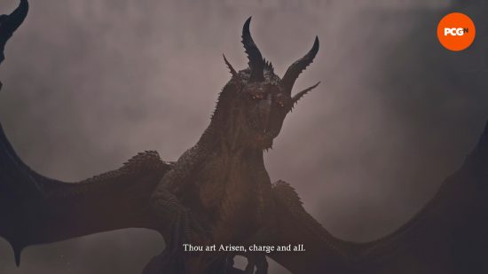 Dragon's Dogma 2 review: a huge dragon looming over the Arisen.