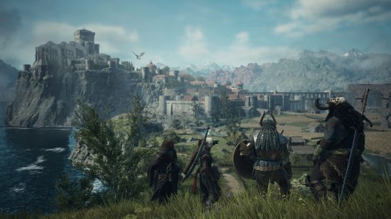 Dragon's Dogma 2 map: the city of Vernworth from the horizon