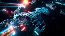 Everspace 2 Incursions update makes "major change" to endgame gear - Several smaller ships in space attack a larger vessel.