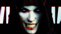 New Steam FPS is a cyberpunk Left 4 Dead with vampires: A hooded woman with sharp vampire fangs grins menacingly into the camera