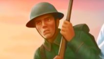 Three Hearts of Iron 4 DLCs are suddenly free: A British soldier in World War 2 holding a rifle, from Hearts of Iron 4.