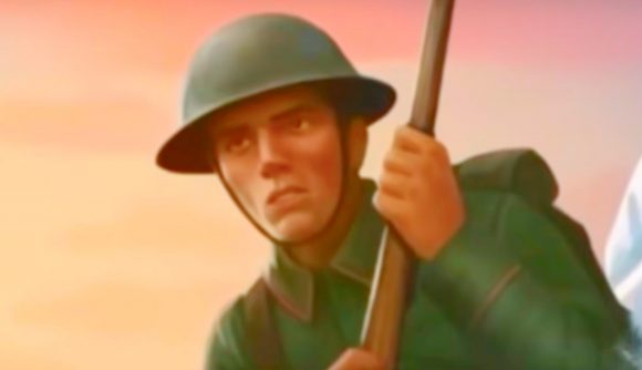 Three Hearts of Iron 4 DLCs are suddenly free: A British soldier in World War 2 holding a rifle, from Hearts of Iron 4.