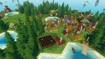 Hexlands Steam city building game: A small township from Steam city building game Hexlands