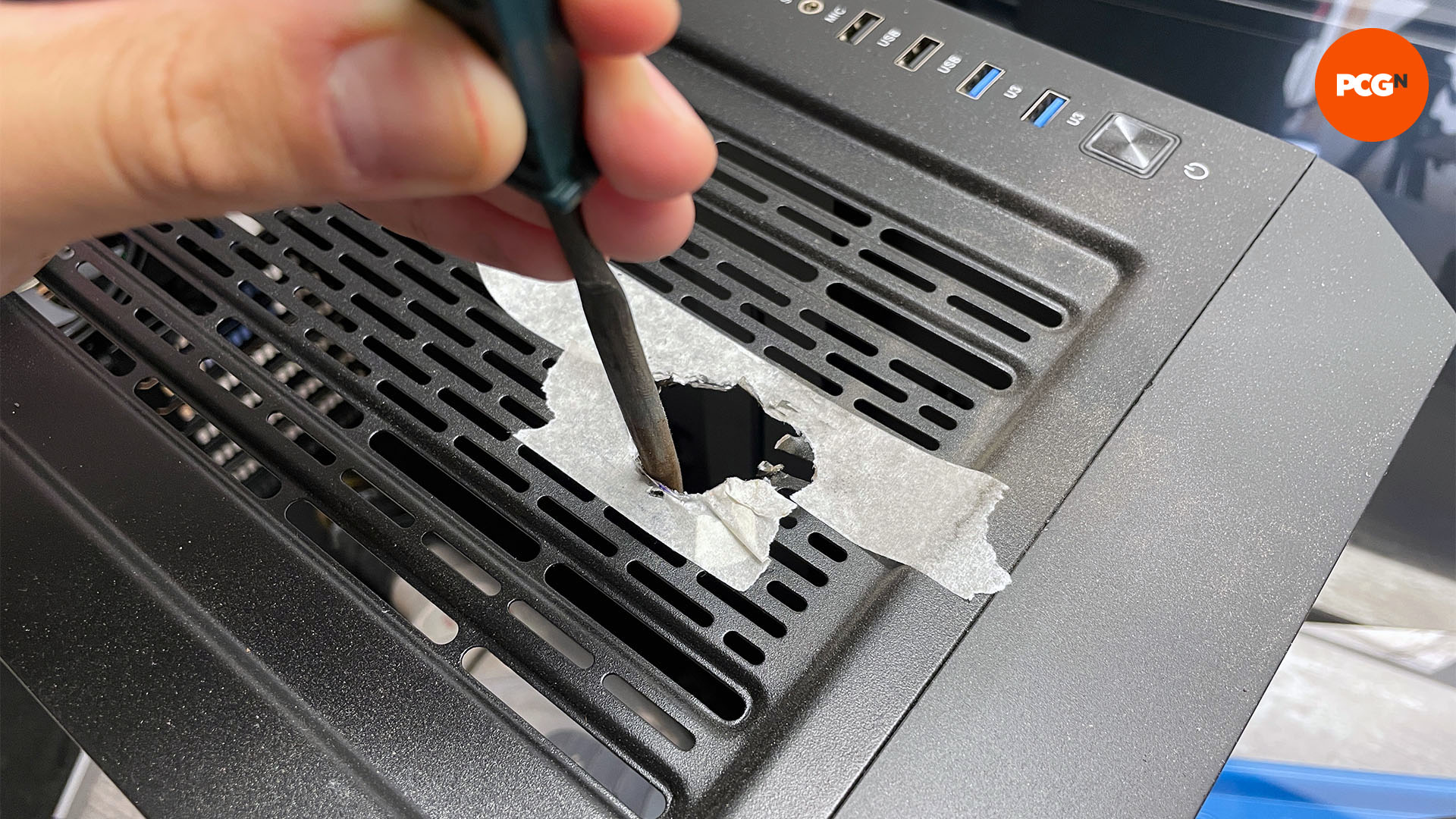 How to fit a fill port to your PC water cooling system: File the edges