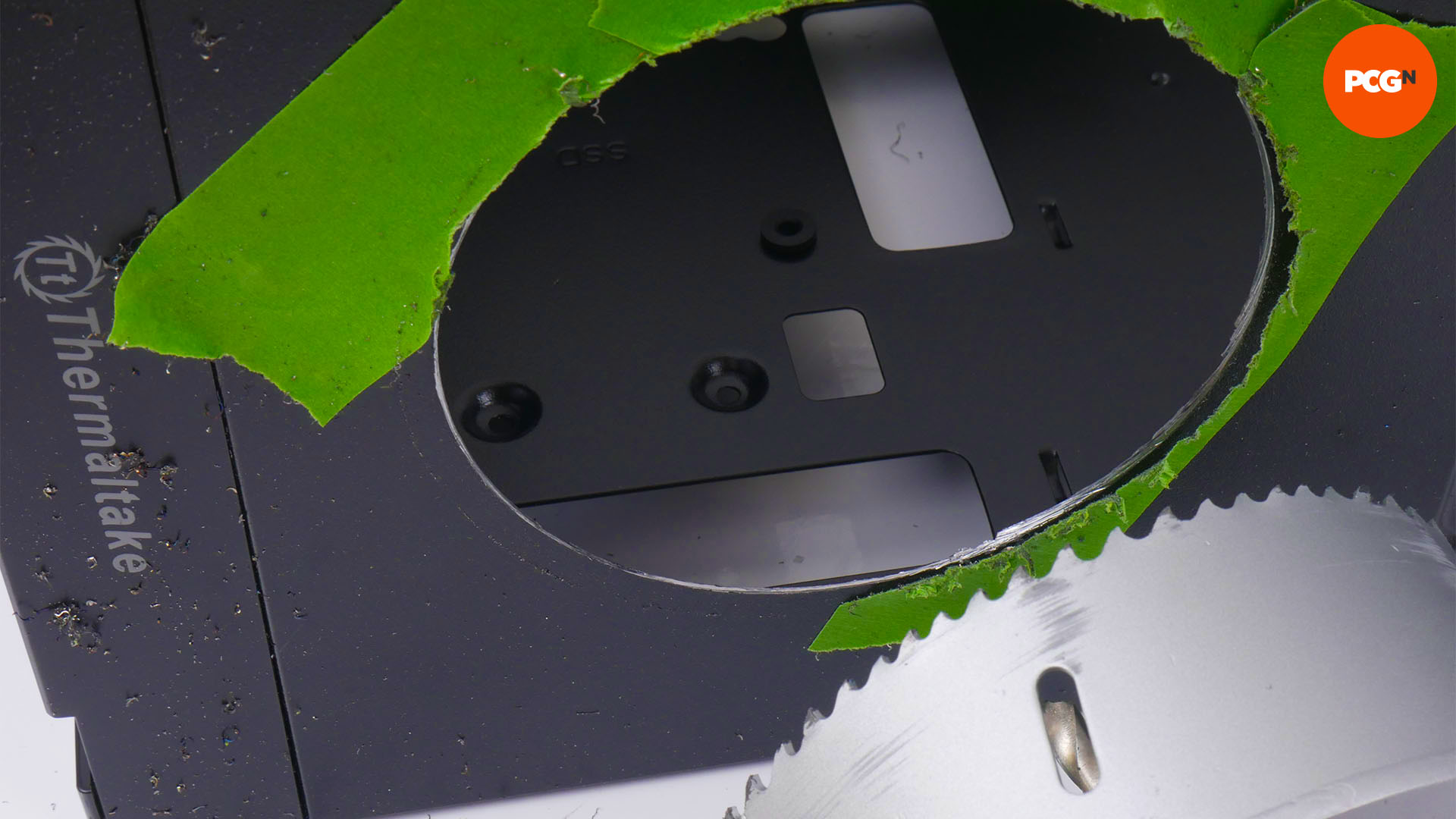 How to add fan mounts to your PC case: Cut with hole saw