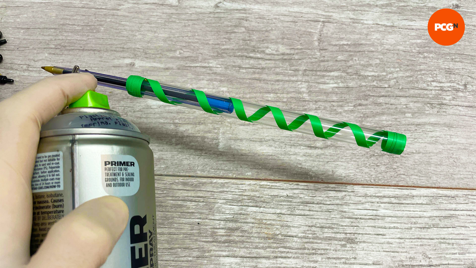 How to paint hard acrylic water cooling tubing: Spray primer