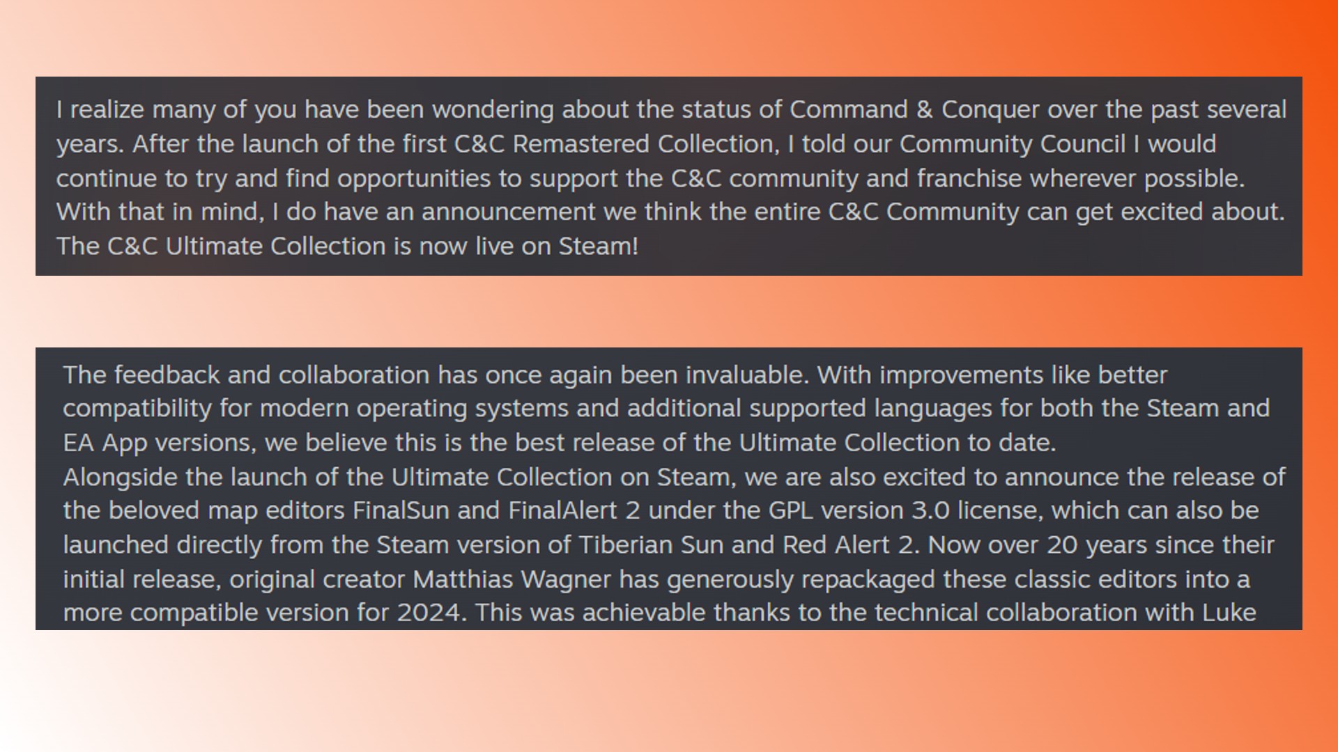 Nueva colección Command and Conquer Remastered: una declaración de EA sobre la serie de juegos RTS Command and Conquer
